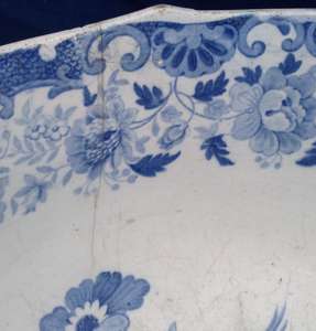Antique Pearlware Punch Bowl Transfer Printed Oriental Shells Cornucopia Pattern circa 1825