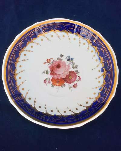 Antique Samuel Alcock Porcelain Trio Painted Flowers Tea Cup Coffee Cup & Saucer circa 1835 number 7