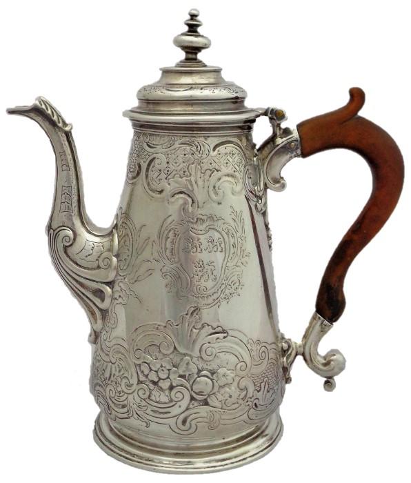 Antique Georgian silver teapot  - shop now in Metalware on Jockjen Antiques