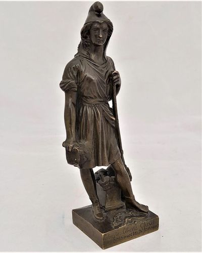 French Patinated Bronze Figure Allegory of Republican Freedom - Liberty Marianne By Pierre Jean David Of Angers - Antique circa 1850 15 cm high