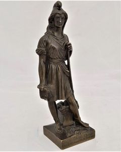French Patinated Bronze Figure Allegory of Republican Freedom - Liberty Marianne By Pierre Jean David Of Angers - Antique circa 1850 15 cm high