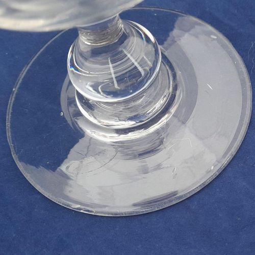 Antique Victorian Cut Glass Celery Vase with Folded Rim to a Bell Shaped bowl on a Baluster Stem and plain foot - circa 1870 21 cm high 10 cm diameter
