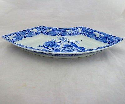 Antique Mason's Ironstone Supper Dish Blue India Pheasant B&W Transfer 1815 -20