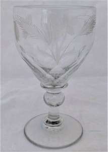Antique Georgian Petal Cut Wide Ogee Bowled Ale Glass Engraved Hops and Barley Decoration circa 1820