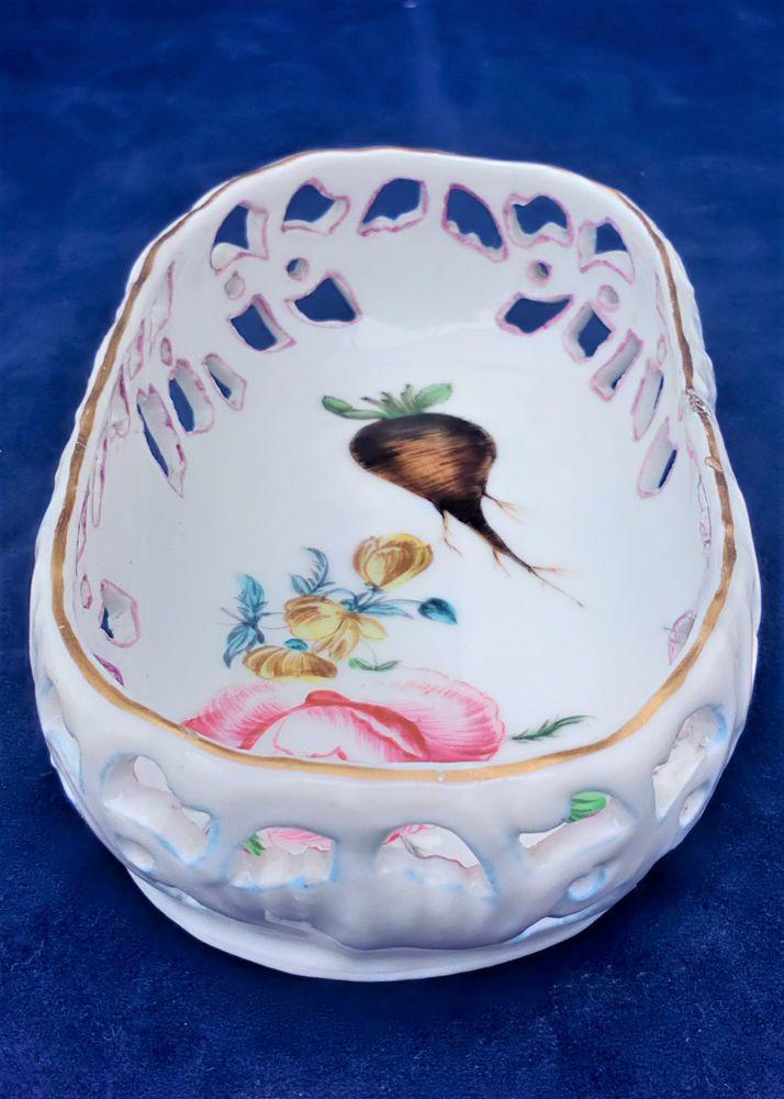 Antique Marcolini Period Meissen Porcelain Reticulated Basket or Dish c 1800