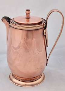 Antique Arts and Crafts Copper and Brass Lidded Jug Newlyn or Keswick School Type circa 1890