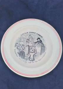 Antique Transfer Printed Plate Anti Slavery Uncle Tom's Cabin by Harriet Beecher Stowe Image by George Cruikshank - Emmeline about to be sold at Auction circa 1855