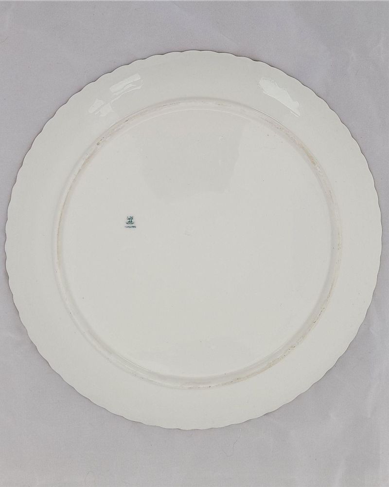 Antique Copeland Porcelain Cabinet Plate Blue & White Chinese Figures date code for 1882