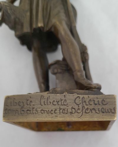 French Patinated Bronze Figure Allegory of Republican Freedom - Liberty Marianne By Pierre Jean David Of Angers - Antique circa 1850 15 cm high