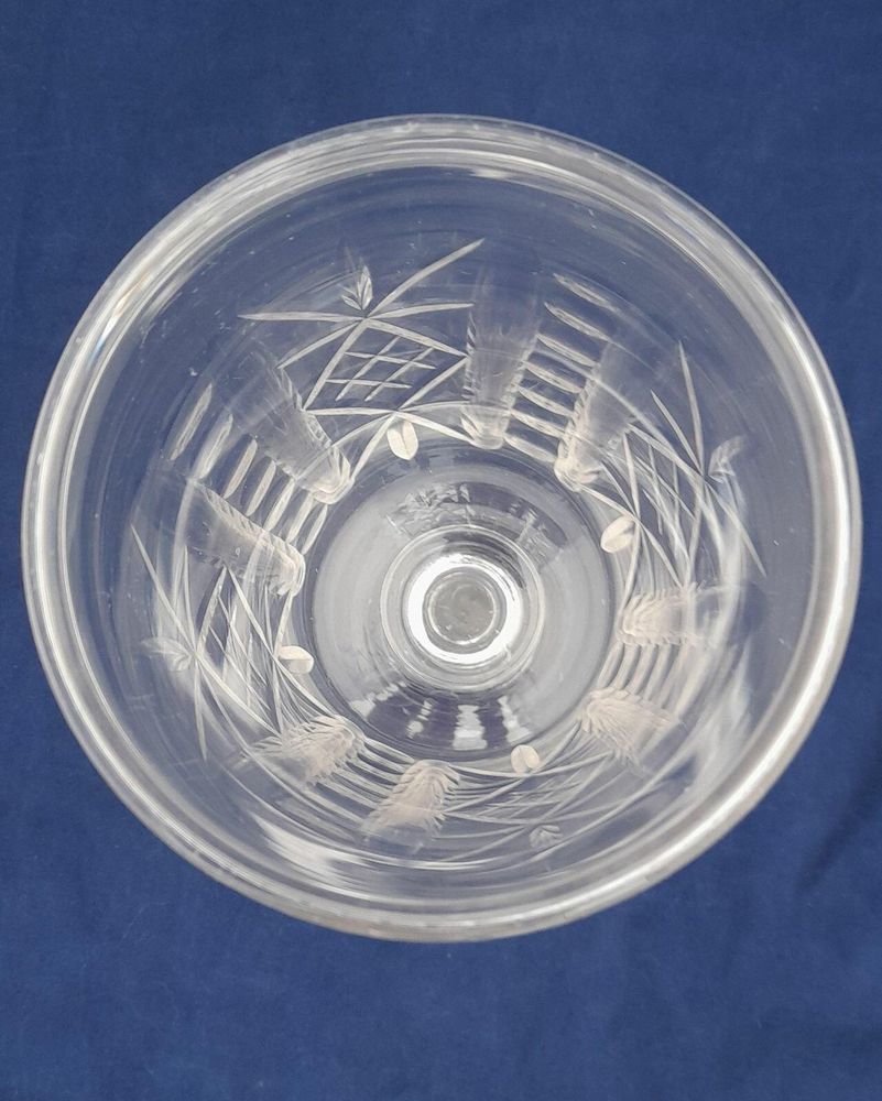 Antique Victorian Cut Glass Celery Vase with Folded Rim to a Bell Shaped bowl on a Baluster Stem and plain foot - circa 1870 21 cm high 10 cm diameter