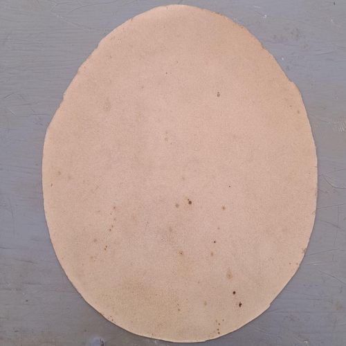 Back of print unglazed : Antique Francesco Bartolozzi hand coloured stipple engraved Print of a Bacchante after a painting by Giovanni Battista Cipriani circa 1780 Oval Frame