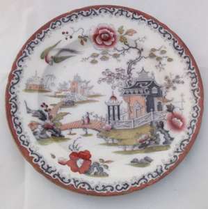 Antique Rathbone Ironstone Plate Transfer Printed Pekin Gaudy Willow c 1840