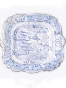 Antique Miles Mason Porcelain Bread and Butter Plate c 1810 Blue and White Print