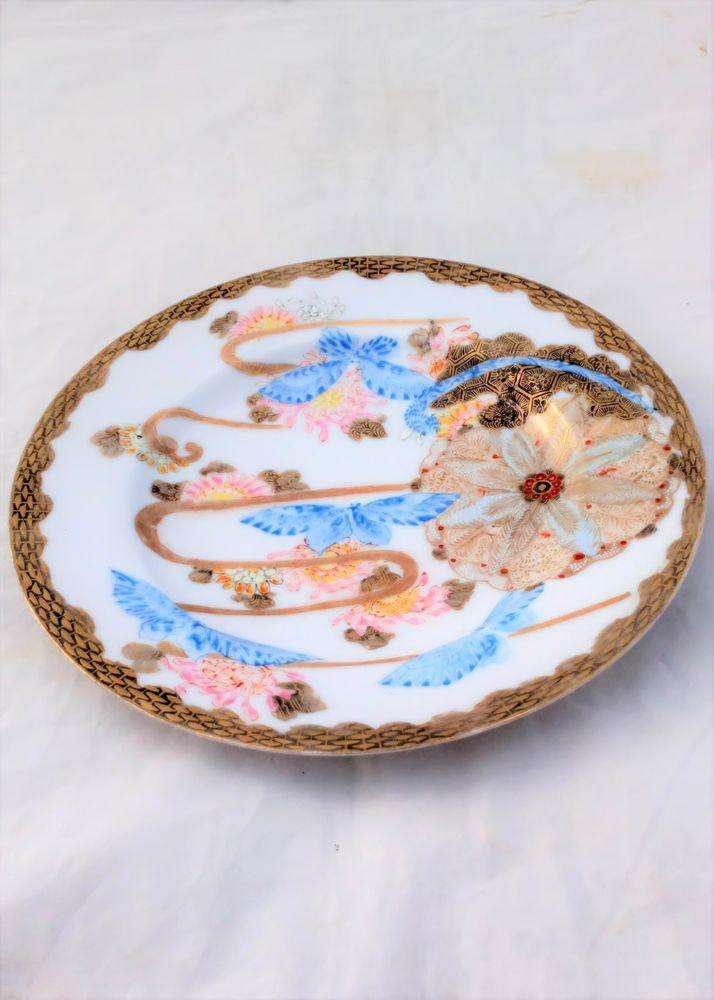 Antique Japanese Porcelain Tashiro Hand Painted Plate late Meiji Period ca 1910
