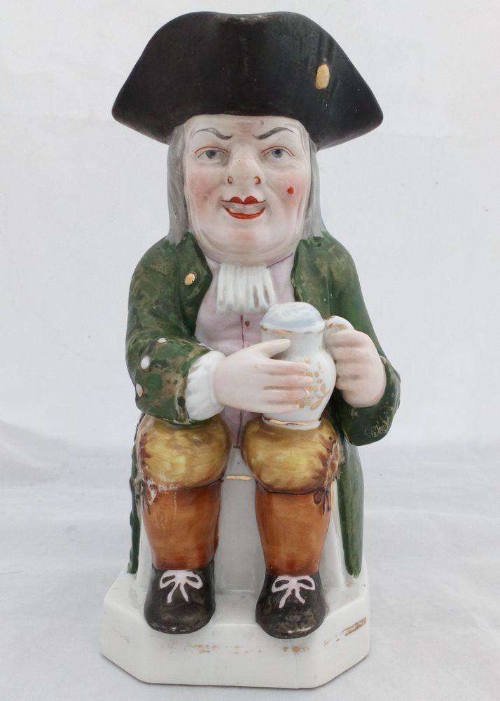 Enamelled Porcelain Ordinary Type Toby Jug French Edme Samson Antique c 1890