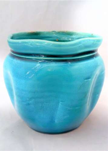 ntique Arts and Crafts Turquoise Small Planter Linthorpe or Burmantofts circa 1900