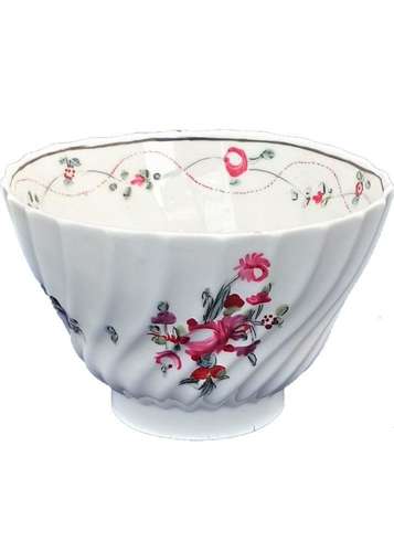 Antique Hybrid Hard Paste Porcelain Spiral Shanked Tea Bowl A and E Keeling and Co previously Factory X circa 1800