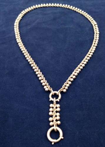 Antique Victorian Continental 800 Silver Book Chain Necklace Two Free Bolt Rings Clasps and Short Pendant or Locket Extension Chain Dropper circa 1880