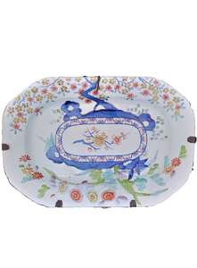 Antique Regency period Spode Stone China small platter or dish transfer printed and hand coloured in the Japanese Kakiemon pattern number 2117 circa 1815