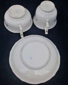 Antique Samuel Alcock Porcelain Trio Painted Flowers Tea Cup Coffee Cup & Saucer circa 1835 number 7