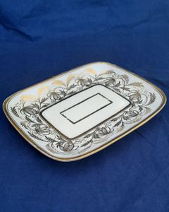 An antique Thomas Rose Coalport London shaped hybrid hard paste porcelain tea pot stand gilded pattern 1149 dating from the Regency period circa 1812.