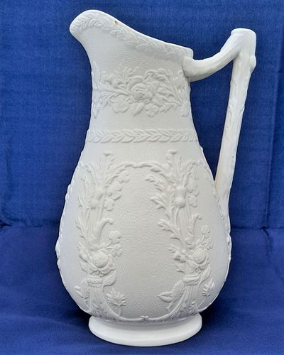 William Brownfield Stoneware Relief Moulded Jug Union Pattern antique Victorian circa 1861
