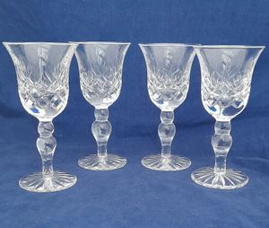 Four Cumbria Crystal Port or Sherry Glasses Keswick Pattern Hand Blown and Cut
