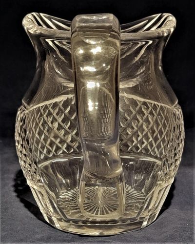 Antique Regency Lead Crystal Cut Glass Water Jug Anglo-Irish circa 1820 - relief diamond body & swag cut lip - 1 pint capacity 14.5 cm high 1 kg