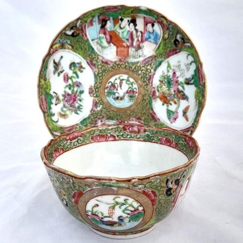 Teacup opposite handle with saucer on  a stand