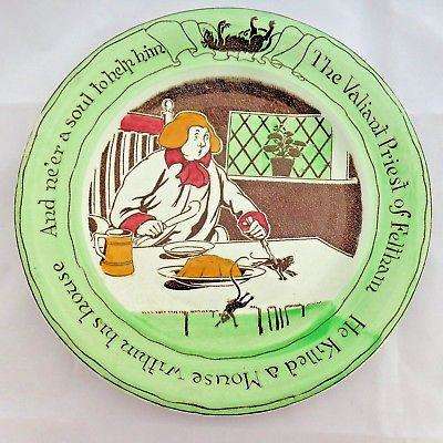 Antique Pottery Plate W Adams & Co Rare-Bit Plate Feltham Priest & Mouse 1900