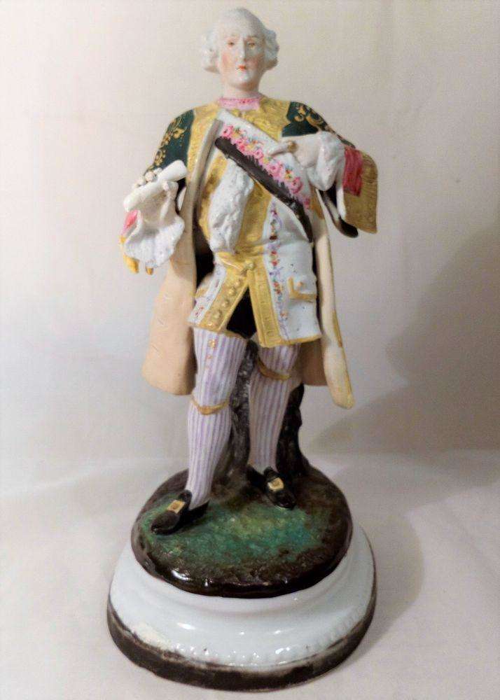 Porcelain Figure George III as of 1770 Polychrome enamel Antique 19th C