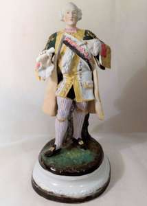 Porcelain Figure George III as of 1770 Polychrome enamel Antique 19th C