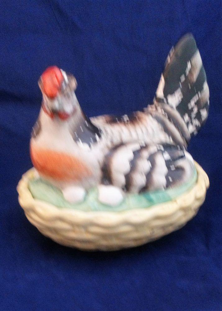 Staffordshire Pottery Chicken Egg Crock Hen on Nest Antique c 1860