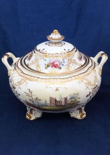 Daniel Porcelain Gadrooned Sucrier or Sugar Box 4347 pattern c 1827