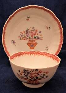 Chinese Porcelain Tea Bowl and Saucer Famille Rose Qianlong Qing Antique c 1790