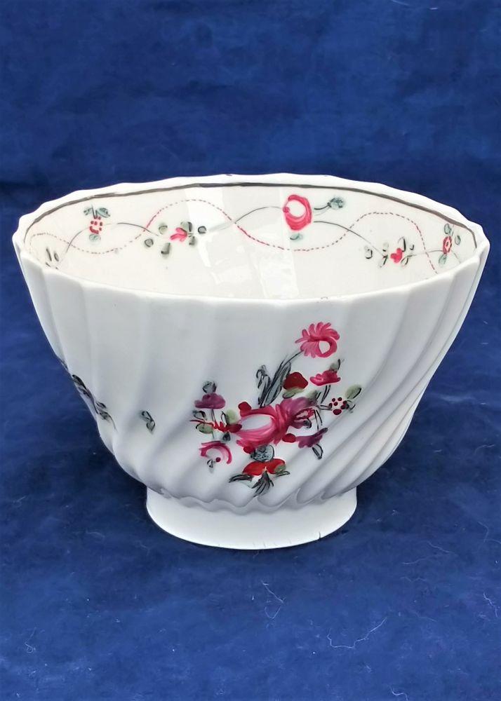 Antique Hybrid Hard Paste Porcelain Spiral Shanked Tea Bowl A and E Keeling and Co previously Factory X circa 1800