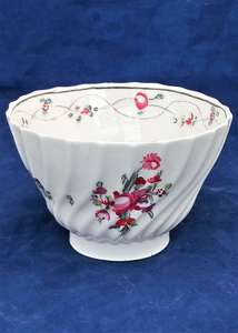 Antique Hybrid Hard Paste Porcelain Spiral Shanked Tea Bowl A and E Keeling and Co previously Factory X circa 1800
