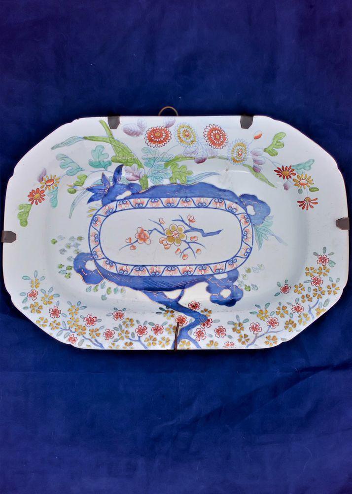 Antique Regency period Spode Stone China small platter or dish transfer printed and hand coloured in the Japanese Kakiemon pattern number 2117 circa 1815