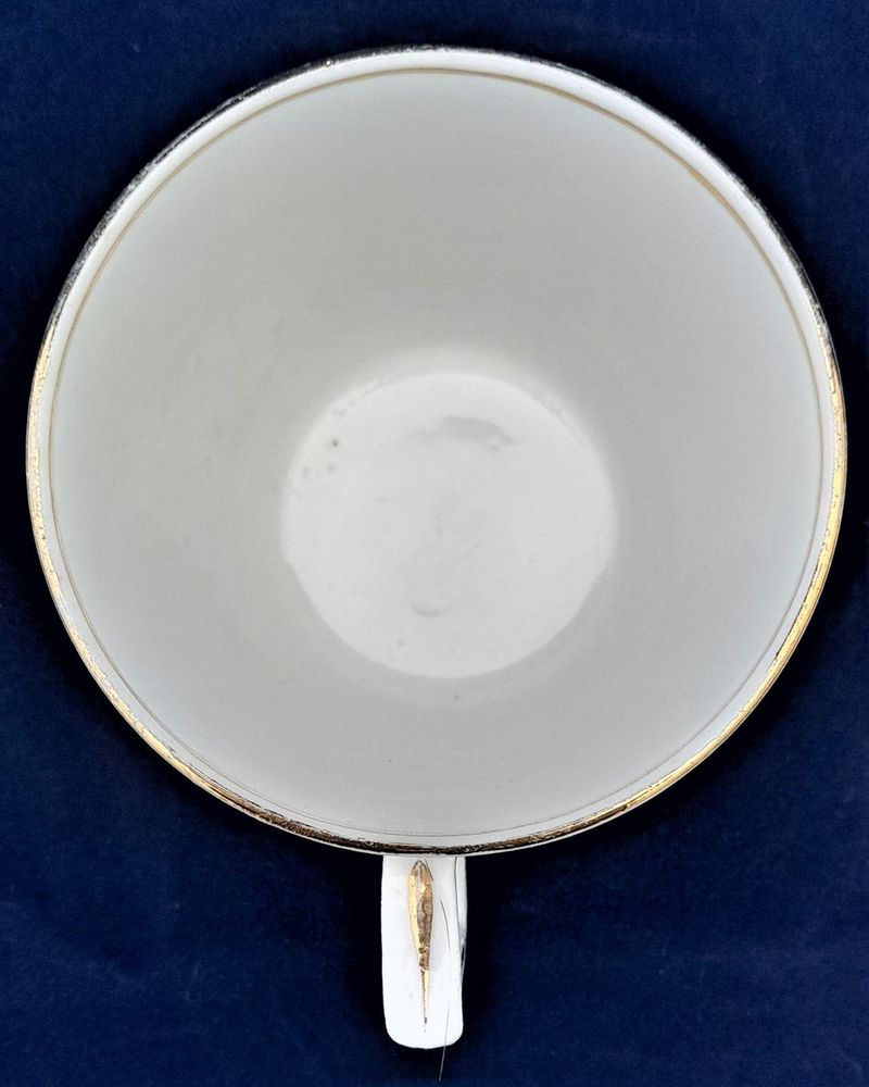 Wileman & Co Foley China pre-Shelley Porcelain Trio Cup Saucer & Plate - Victoria Shape decorated in the Gilded Aster Pattern 3980 Antique ca 1889 -2