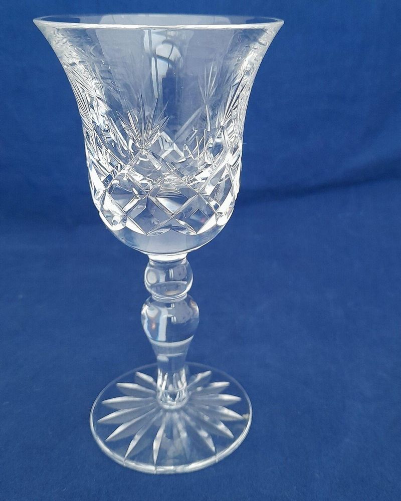 Four Cumbria Crystal Port or Sherry Glasses Keswick Pattern Hand Blown and Cut
