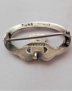Antique Irish Silver Claddagh Brooch Pin Regd Design Number 431923 Possibly Dublin 1934