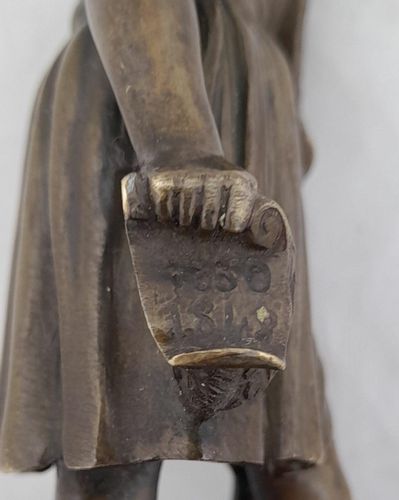 French Patinated Bronze Figure Allegory of Republican Freedom - Liberty Marianne By Pierre Jean David Of Angers - Antique circa 1850 15 cm high
