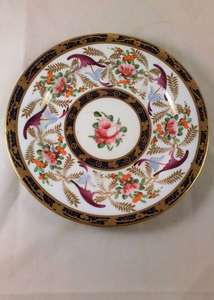 Antique Georgian Porcelain Plate Hand Painted and Gilded Roses Grapevine 1825-30