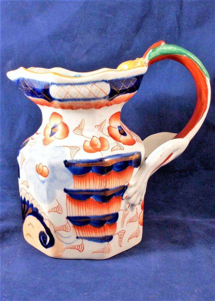 Ironstone China Jug or Pitcher Gaudy Welsh Bethesda Pattern Antique C 1825