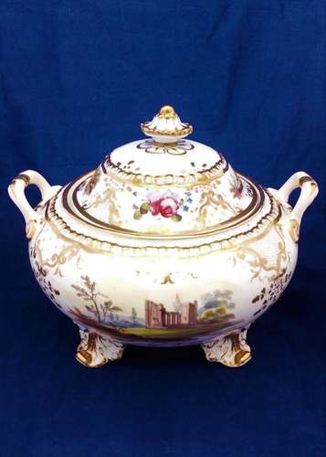 Daniel Porcelain Gadrooned Sucrier or Sugar Box 4347 pattern c 1827