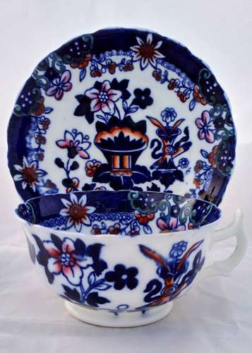 Hibbert and Boughey Porcelain Chinoiserie Tea Cup & Saucer 2549 1890
