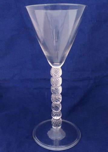 Georgian Style Air Twist Bobbin Stem Light Baluster Glass Antique 1890 AF