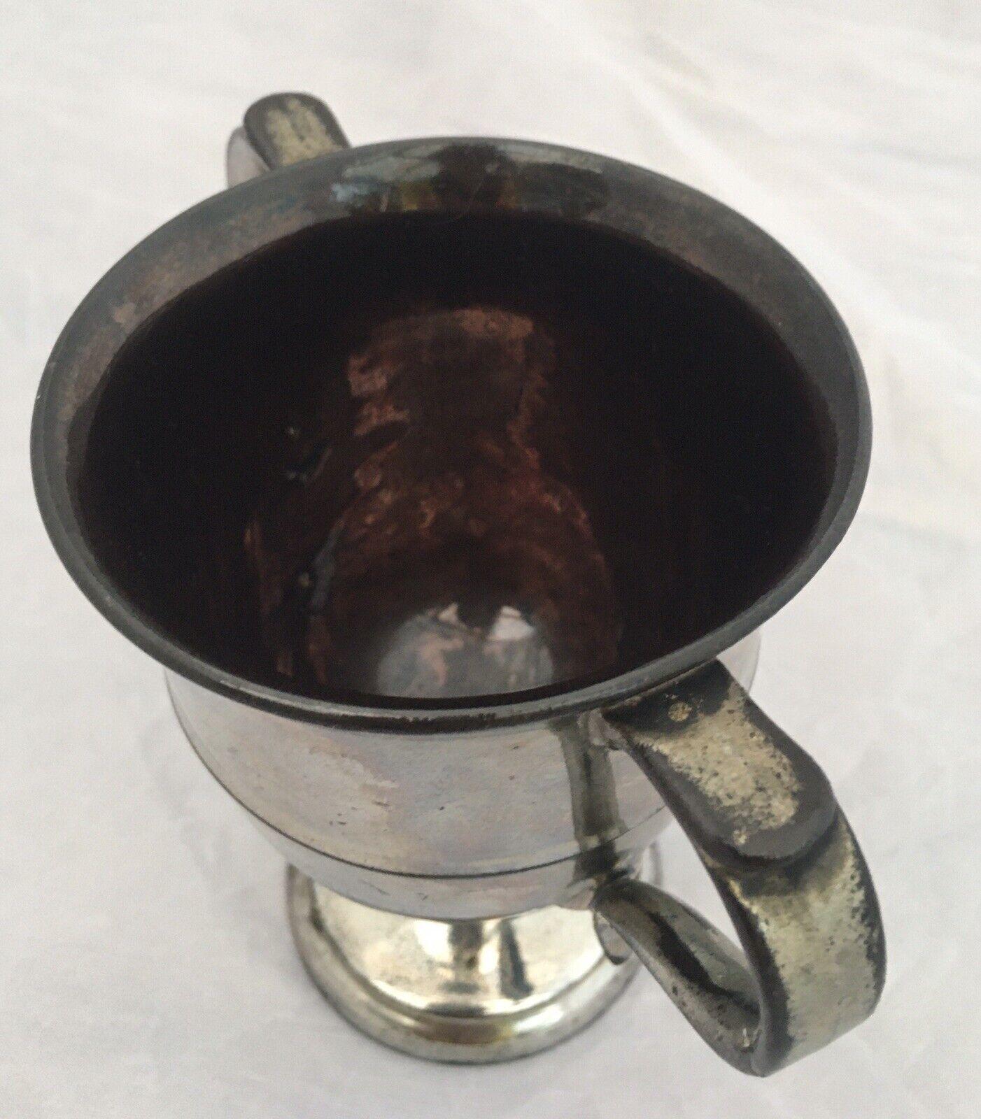 Antique Georgian Silver Platinum Lustre Loving Cup Two Handled Goblet circa 1825 13 cm high  0.294 kg