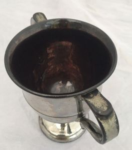 Antique Georgian Silver Platinum Lustre Loving Cup Two Handled Goblet circa 1825 13 cm high  0.294 kg
