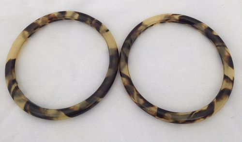 Antique Pair Victorian Faux Tortoiseshell Upper Arm Bangles Armlets circa 1890